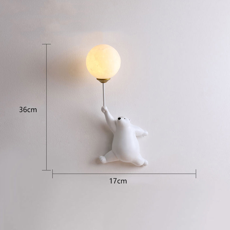Applique LED Orso Polare Cartoon per Camerette Moderne | Lumivento