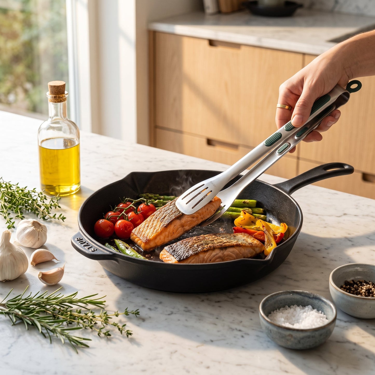 Pinza da Cucina Antiscivolo in Acciaio Inossidabile per Servire e Cucinare | Ferravio