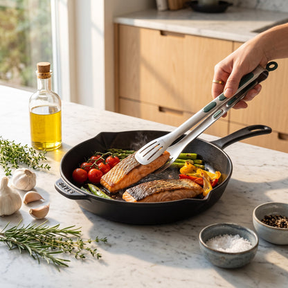 Pinza da Cucina Antiscivolo in Acciaio Inossidabile per Servire e Cucinare | Ferravio