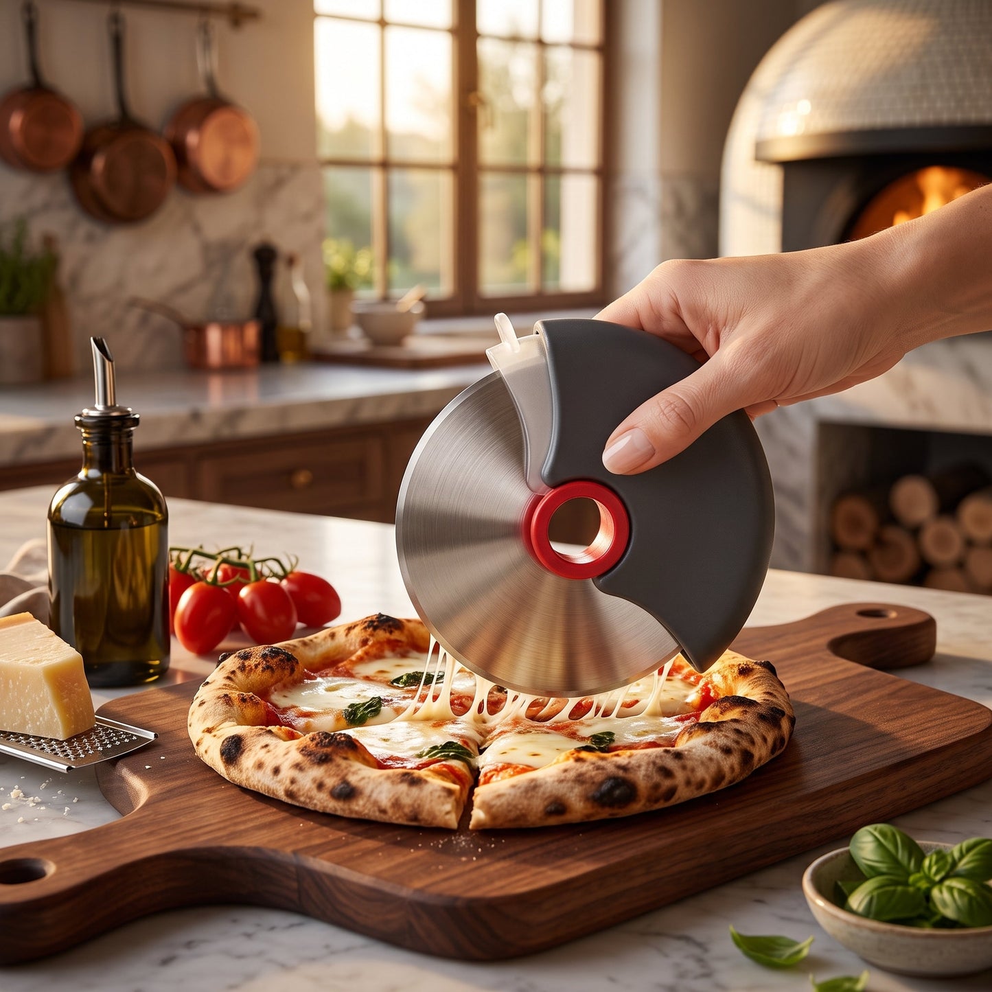 Rotella Tagliapizza Professionale in Acciaio Inossidabile con Protezione | Rotellio