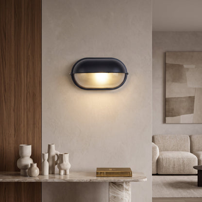 Applique LED da Esterno Vintage Nero con Design Retrò in Vetro | Casaluce