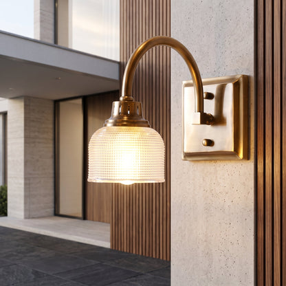 Applique LED da Parete in Vetro Vintage con Design Elegante in Ottone | Vetraluce