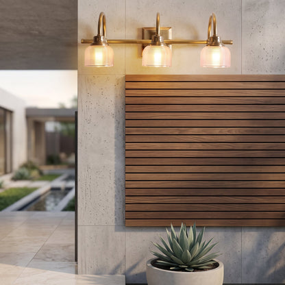 Applique LED da Parete in Vetro Vintage con Design Elegante in Ottone | Vetraluce