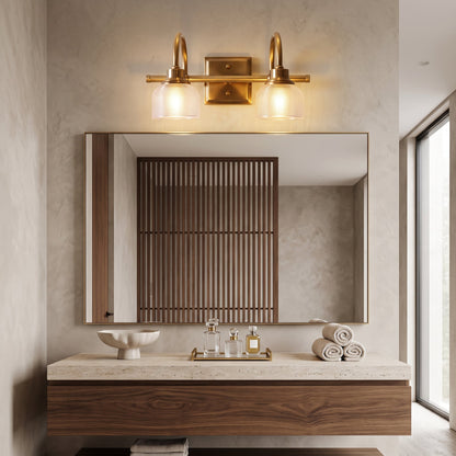 Applique LED da Parete in Vetro Vintage con Design Elegante in Ottone | Vetraluce