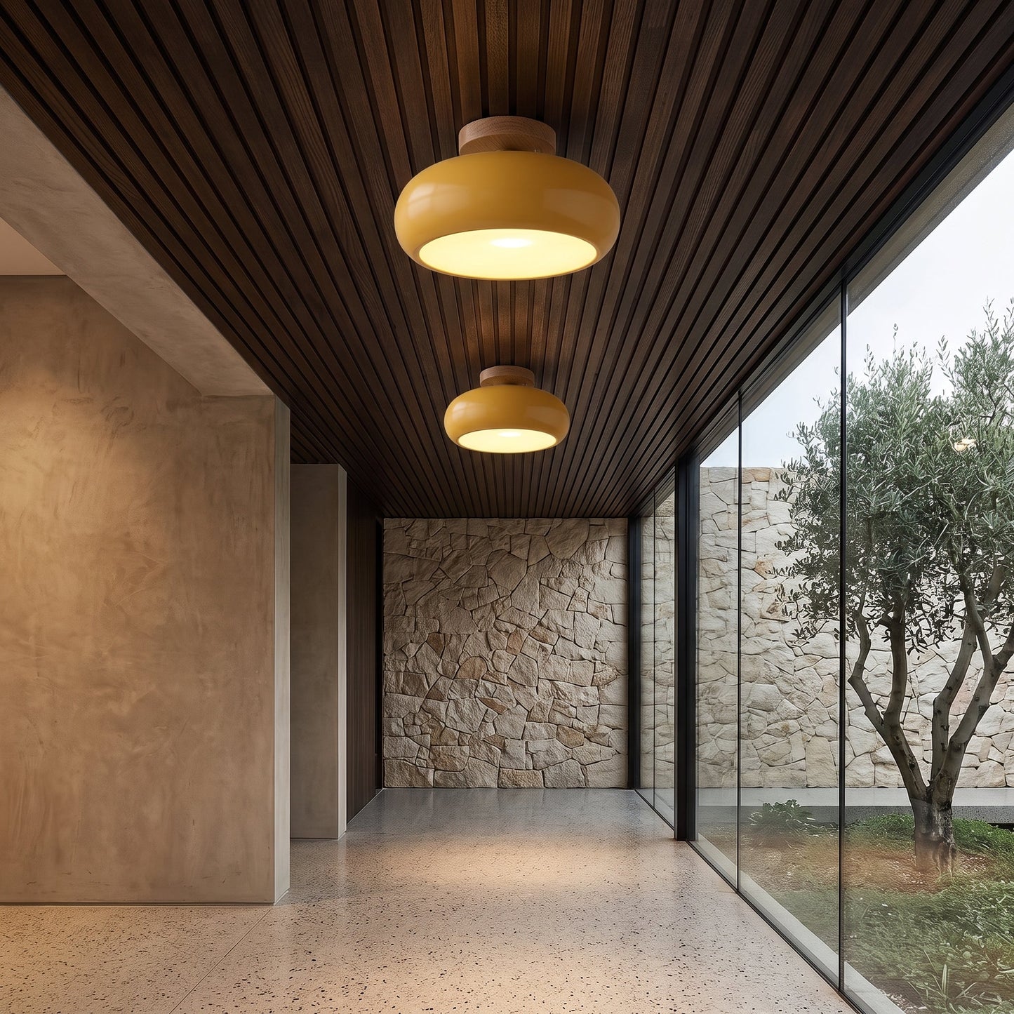 Lampada Sospensione Vetro Ambra LED Decorativa Elegante | Montebella