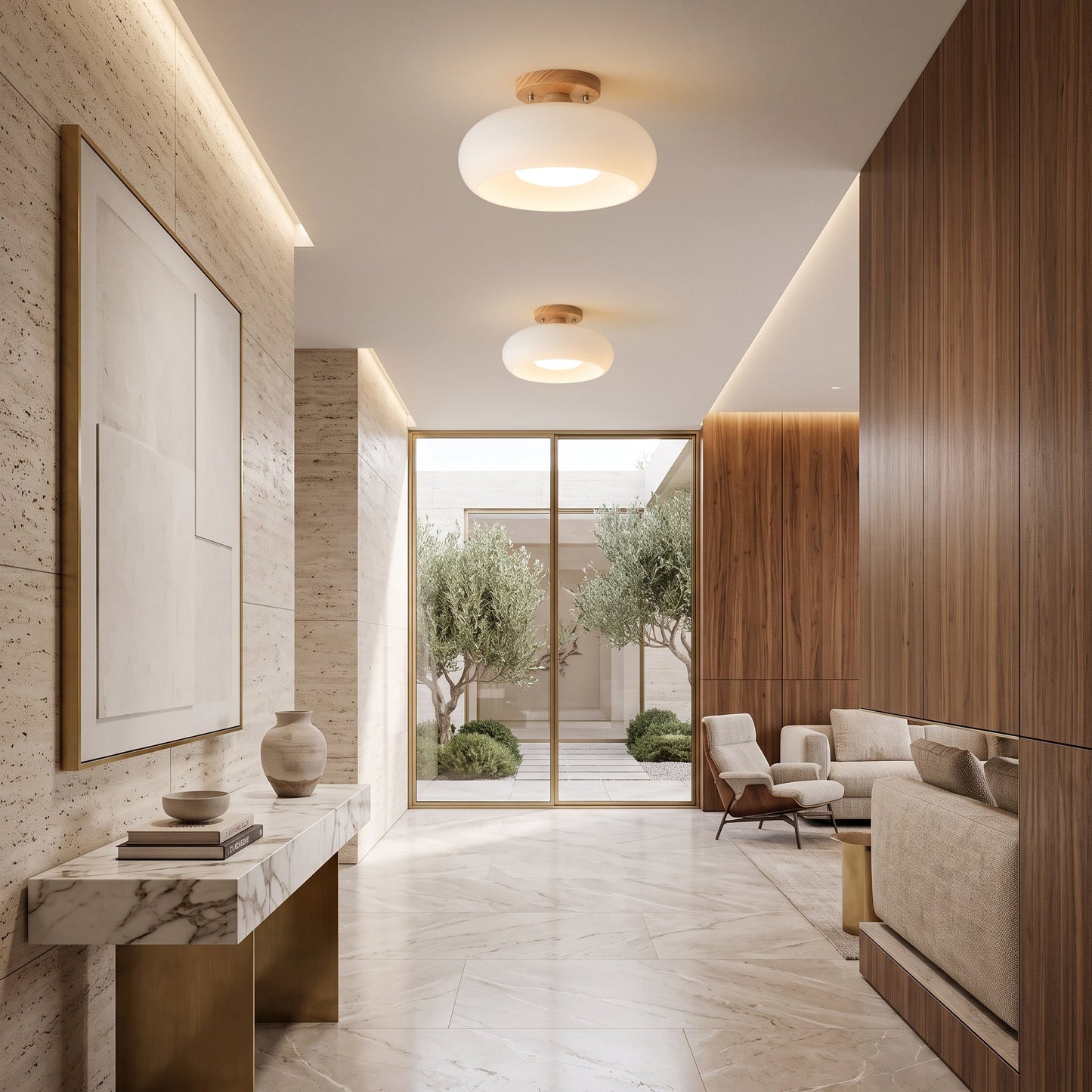 Lampada Sospensione Vetro Ambra LED Decorativa Elegante | Montebella