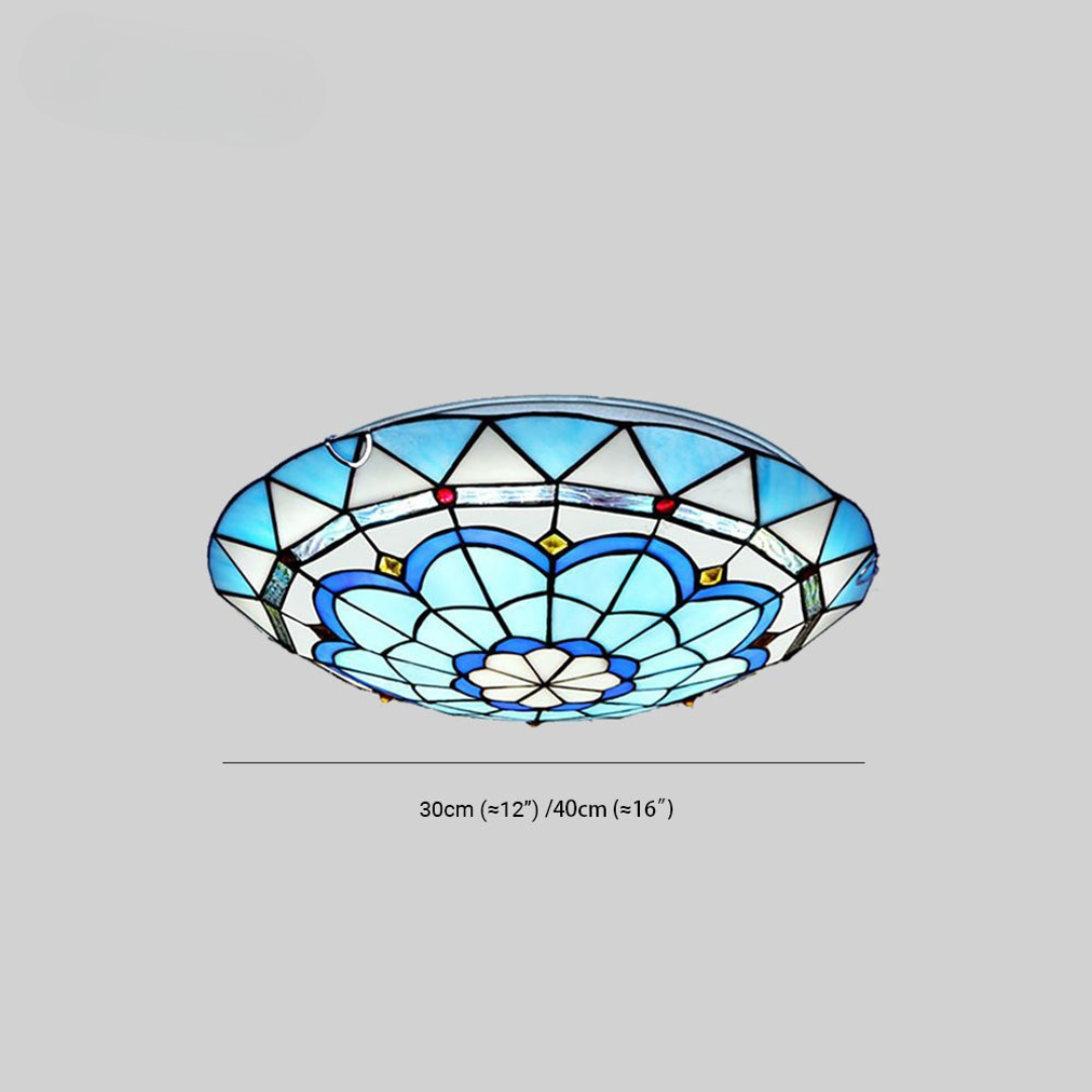 Plafoniera Vetro Colorato LED Rotonda Elegante Classica | Casaluna