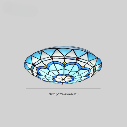 Plafoniera Vetro Colorato LED Rotonda Elegante Classica | Casaluna