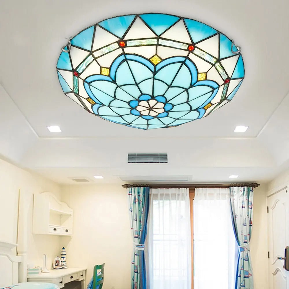 Plafoniera Vetro Colorato LED Rotonda Elegante Classica | Casaluna