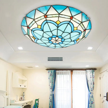 Plafoniera Vetro Colorato LED Rotonda Elegante Classica | Casaluna
