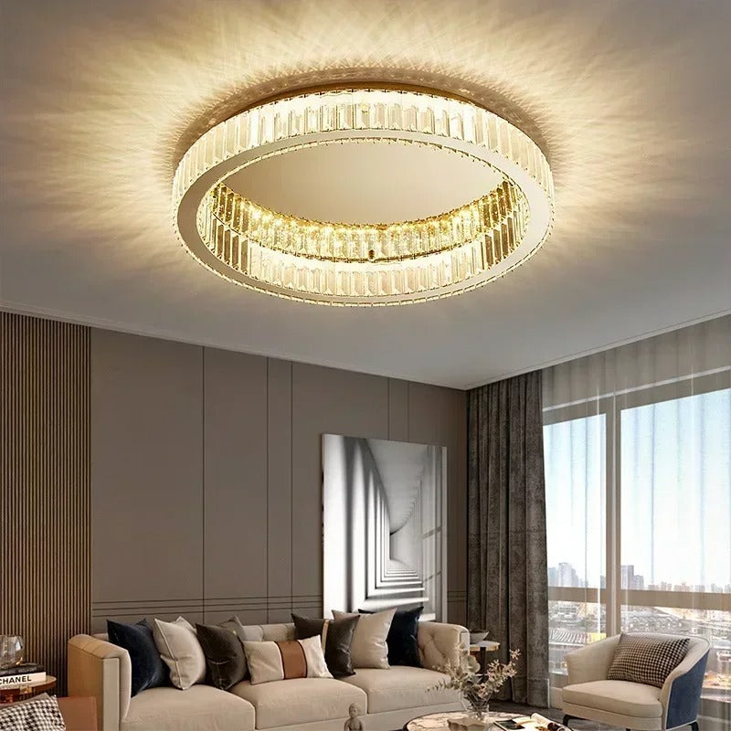 Plafoniera Cristallo LED Anelli Elegante Dimmerabile Moderna | Pietraluna