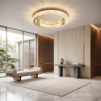 Plafoniera Cristallo LED Anelli Elegante Dimmerabile Moderna | Pietraluna