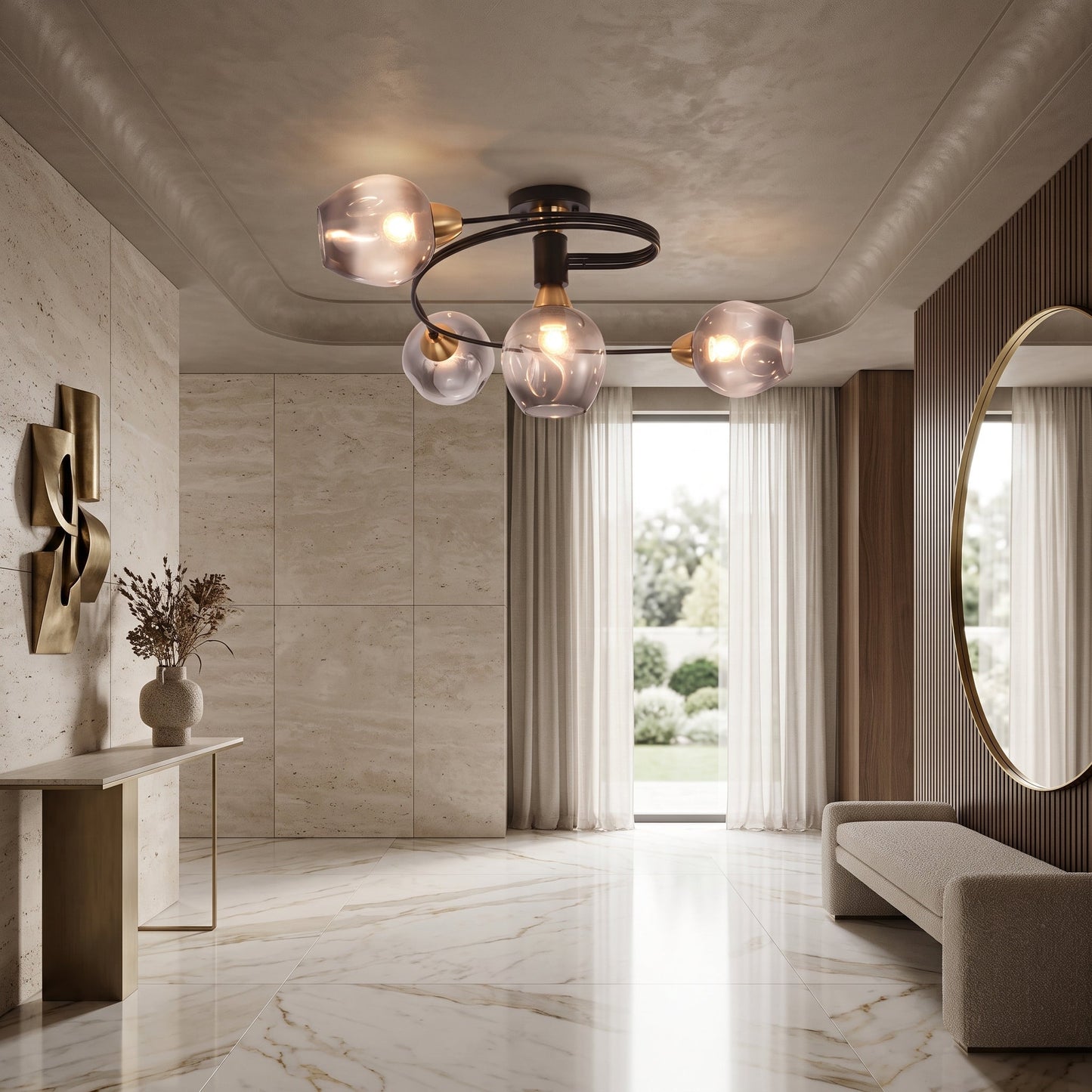 Lampadario Soffitto Sfere Vetro Moderno Elegante LED | Lucemare