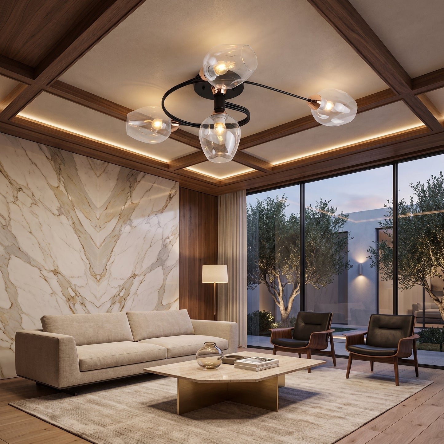 Lampadario Soffitto Sfere Vetro Moderno Elegante LED | Lucemare