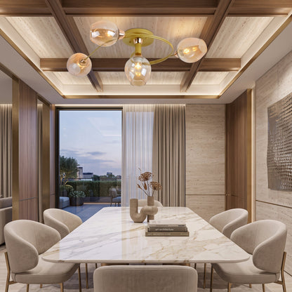 Lampadario Soffitto Sfere Vetro Moderno Elegante LED | Lucemare