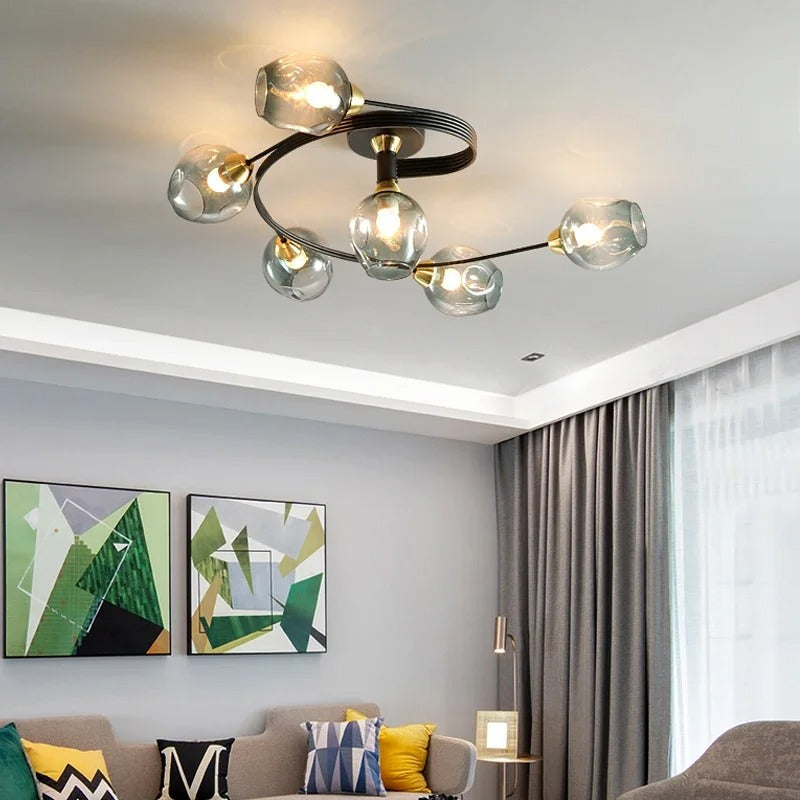 Lampadario Soffitto Sfere Vetro Moderno Elegante LED | Lucemare