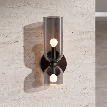 Lampada LED da Parete con Due Vetri Satinati | Fontelago