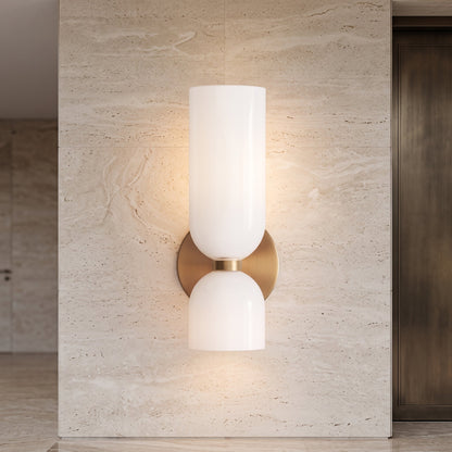 Lampada LED da Parete con Due Vetri Satinati | Fontelago