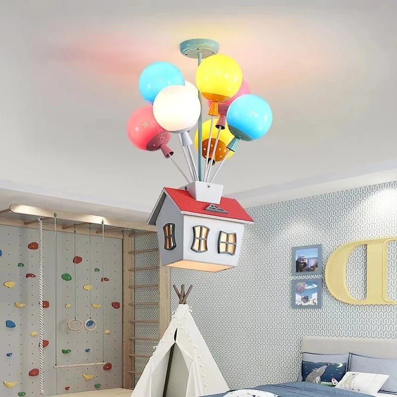 Lampada LED Colorata a Forma di Casa con Palloncini | Vallacasa