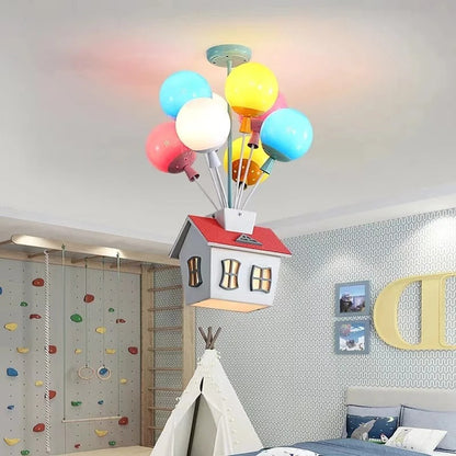 Lampada LED Colorata a Forma di Casa con Palloncini | Vallacasa