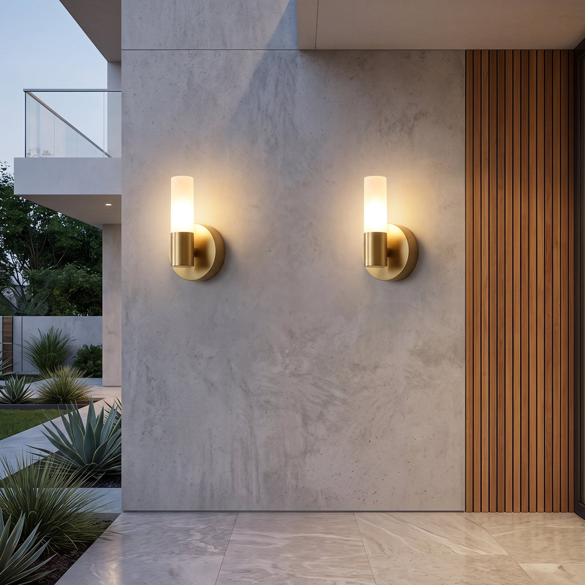 Lampada LED da Parete con Vetro Satinato Dorato | Bellarosa
