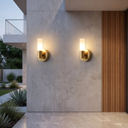 Lampada LED da Parete con Vetro Satinato Dorato | Bellarosa