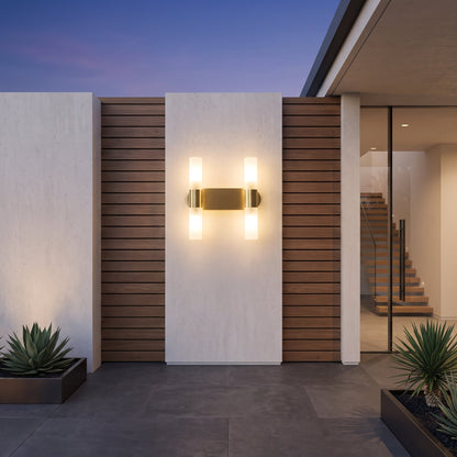 Lampada LED da Parete con Vetro Satinato Dorato | Bellarosa