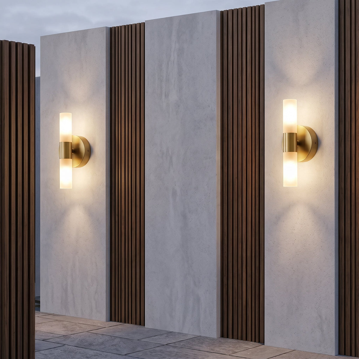 Lampada LED da Parete con Vetro Satinato Dorato | Bellarosa