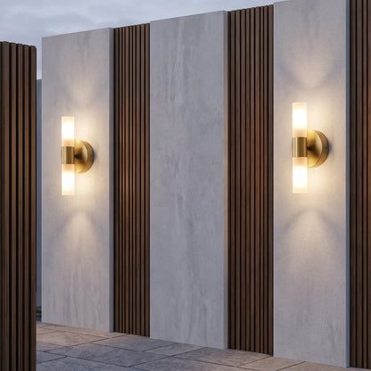 Lampada LED da Parete con Vetro Satinato Dorato | Bellarosa