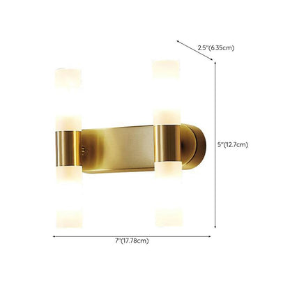 Lampada LED da Parete con Vetro Satinato Dorato | Bellarosa