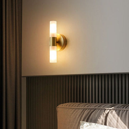 Lampada LED da Parete con Vetro Satinato Dorato | Bellarosa
