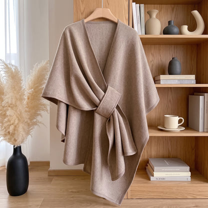 Poncho Scialle Invernale Double Face Donna | Veloura