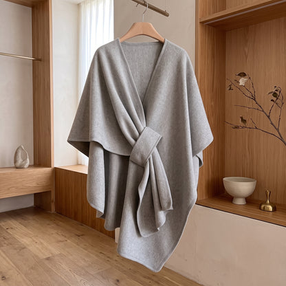 Poncho Scialle Invernale Double Face Donna | Veloura