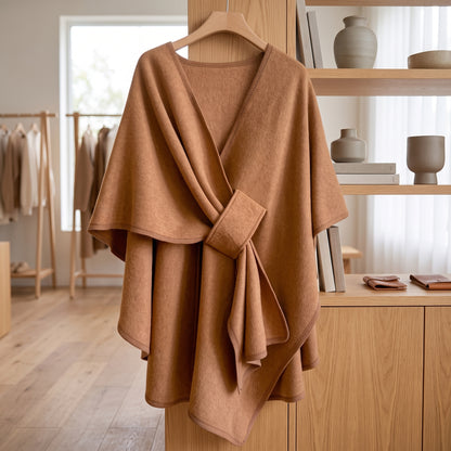 Poncho Scialle Invernale Double Face Donna | Veloura