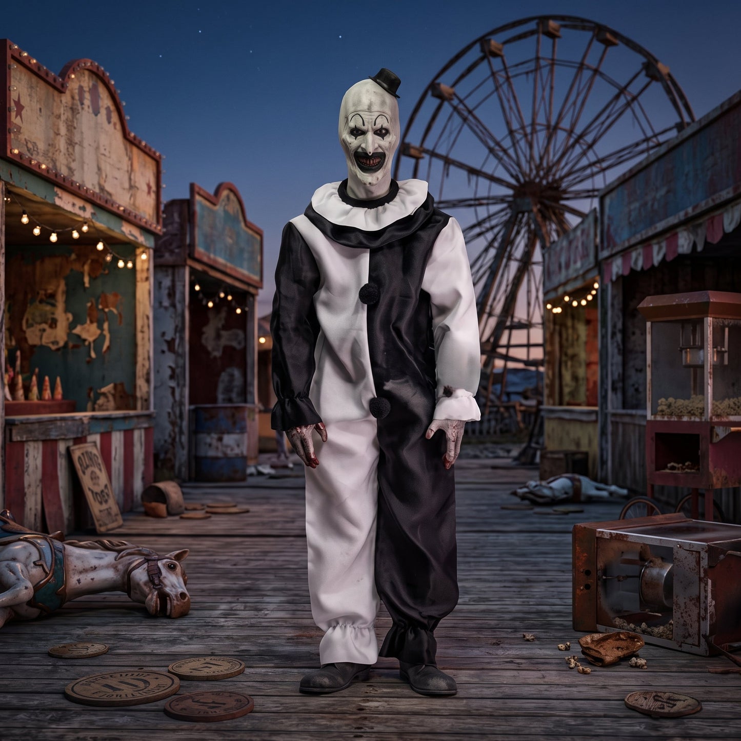 Costume Clown Horror Halloween Con Maschera Unisex | Bellafoglia