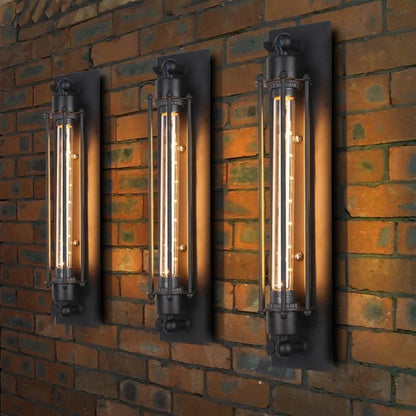 Gabbia in Ferro con Lampadina Edison Lampada Parete | Pietraluce