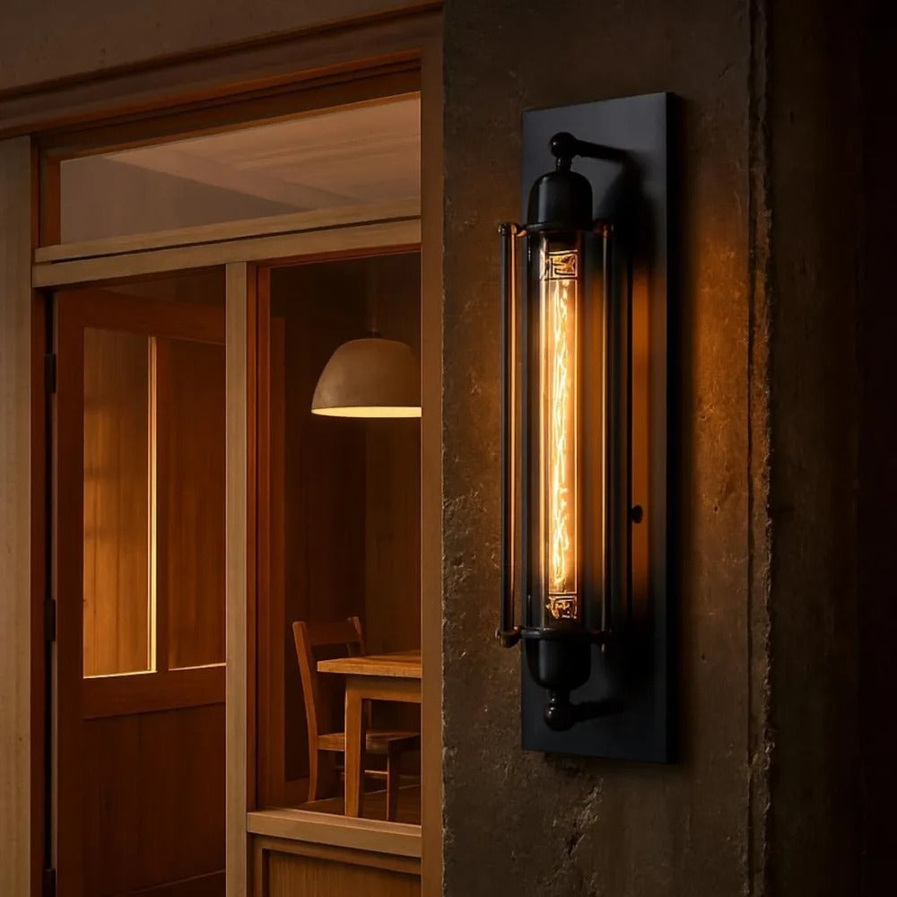 Gabbia in Ferro con Lampadina Edison Lampada Parete | Pietraluce