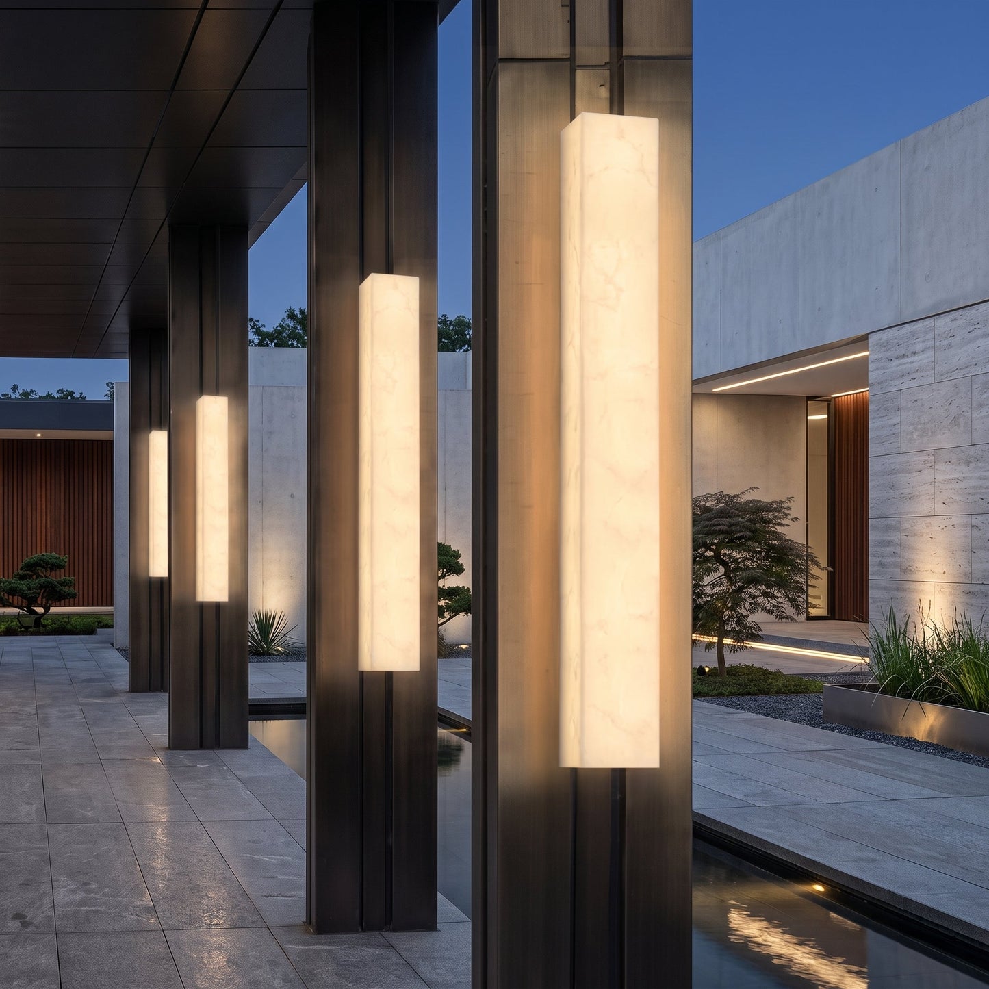 Modern Marble Rectangular LED Wall Light Fixture | Bellalago
