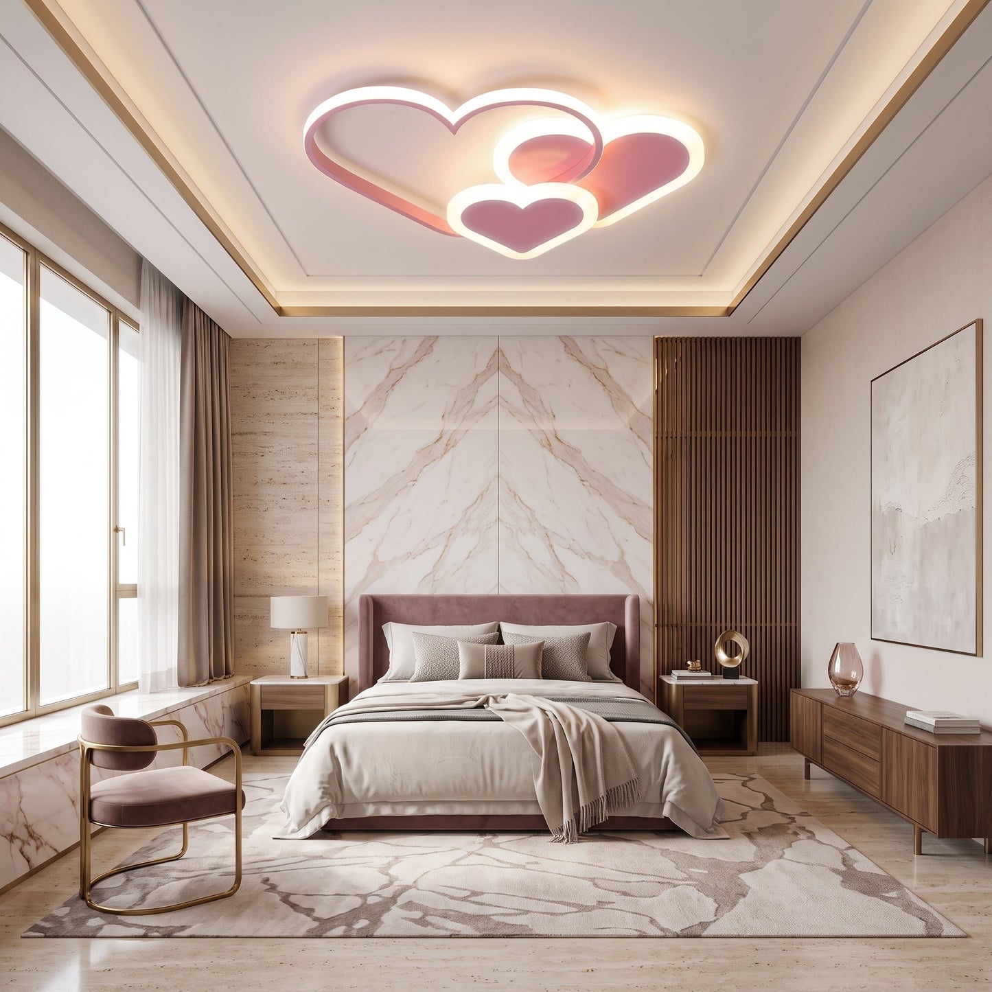 Lampada da Soffitto LED Nuvola Rosa Stelle Decorativa Bambini | Fontesole