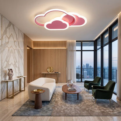 Lampada da Soffitto LED Nuvola Rosa Stelle Decorativa Bambini | Fontesole