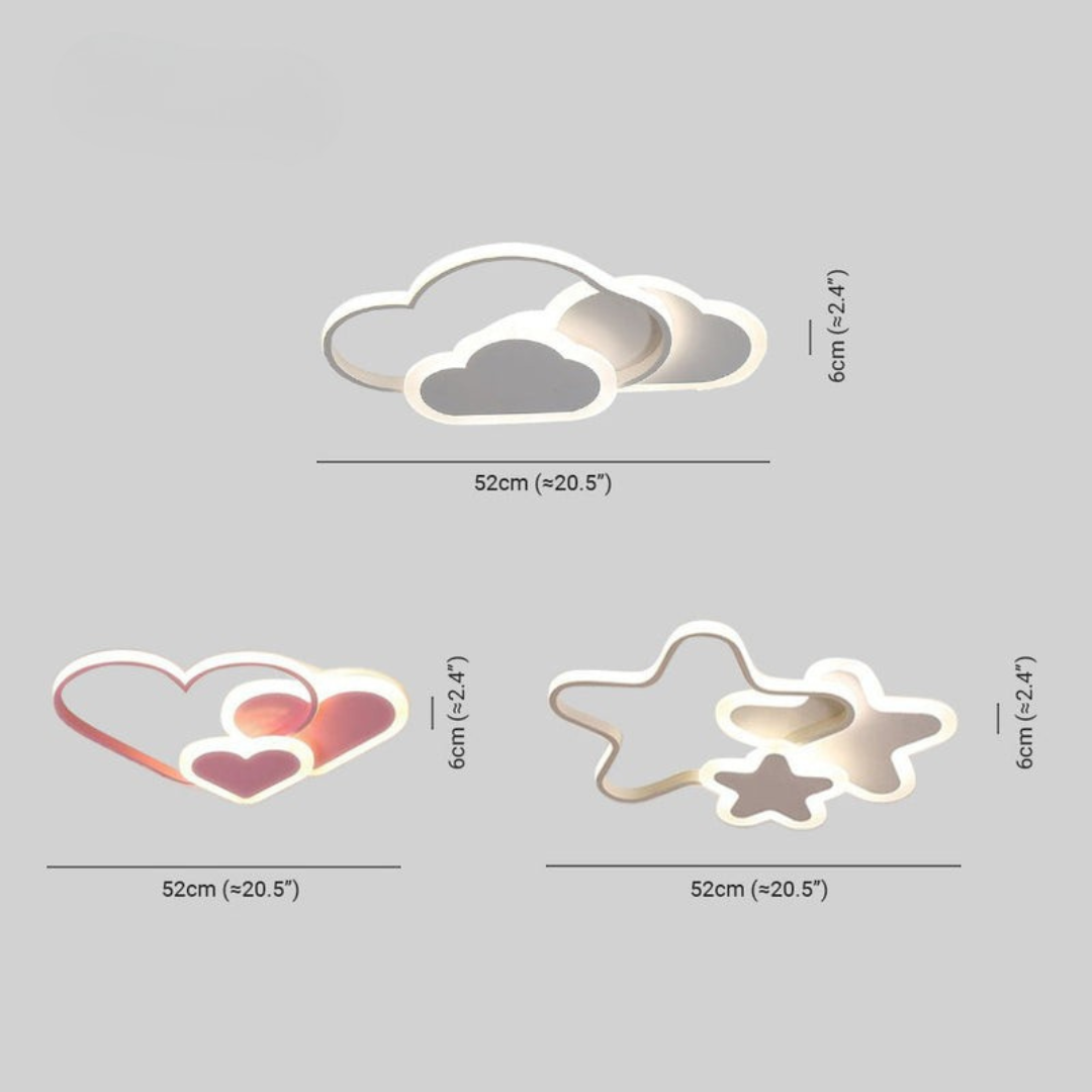 Lampada da Soffitto LED Nuvola Rosa Stelle Decorativa Bambini | Fontesole
