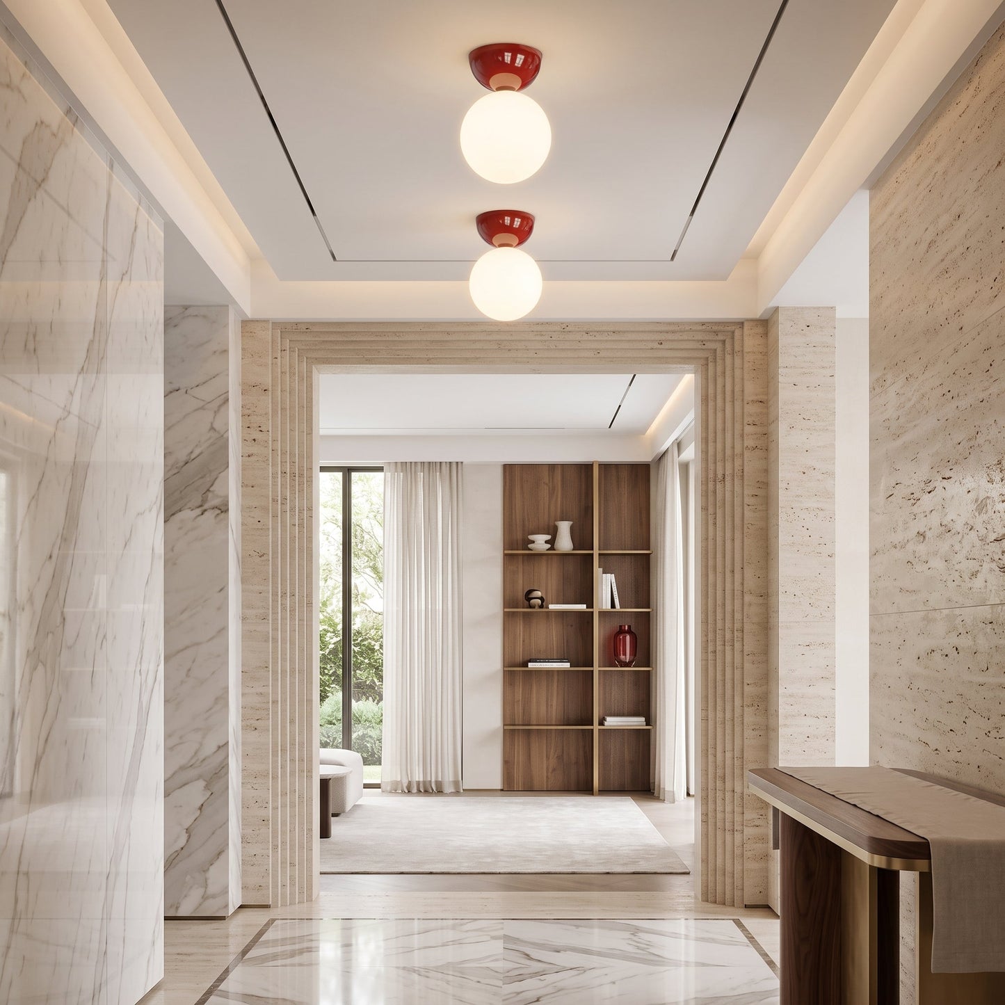Lampada da Soffitto LED Globo in Vetro Vintage Semi Flush | Vallafiata