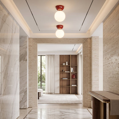 Lampada da Soffitto LED Globo in Vetro Vintage Semi Flush | Vallafiata