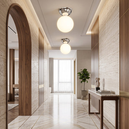 Lampada da Soffitto LED Globo in Vetro Vintage Semi Flush | Vallafiata