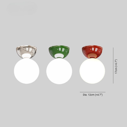 Lampada da Soffitto LED Globo in Vetro Vintage Semi Flush | Vallafiata