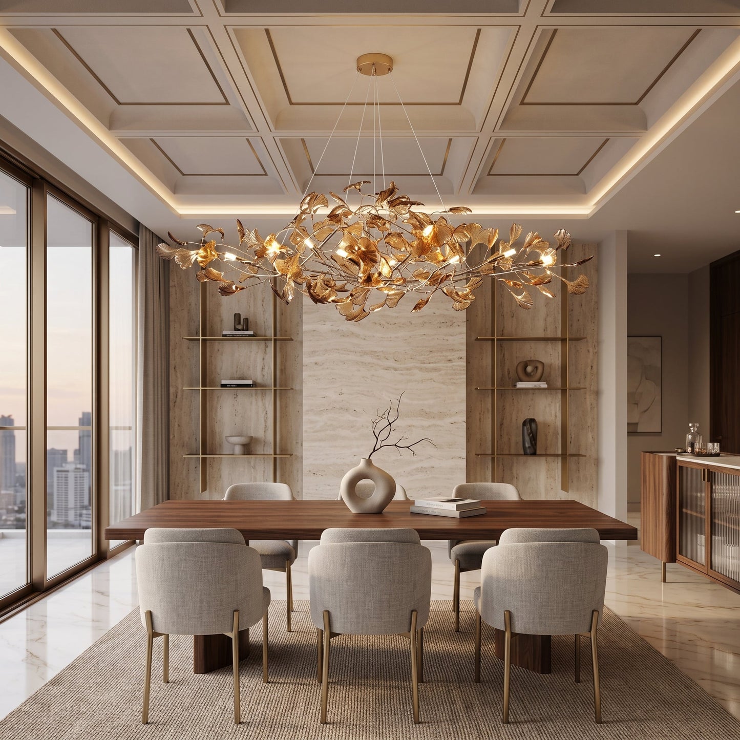 Botanical Leaf LED Branch Chandelier Light | Casadorata