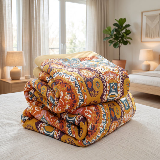 Coperta Boho in Cotone con Fantasia Orientale | Arabella
