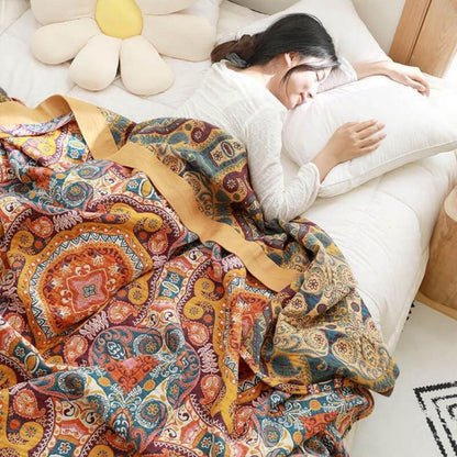 Coperta Boho in Cotone con Fantasia Orientale | Arabella