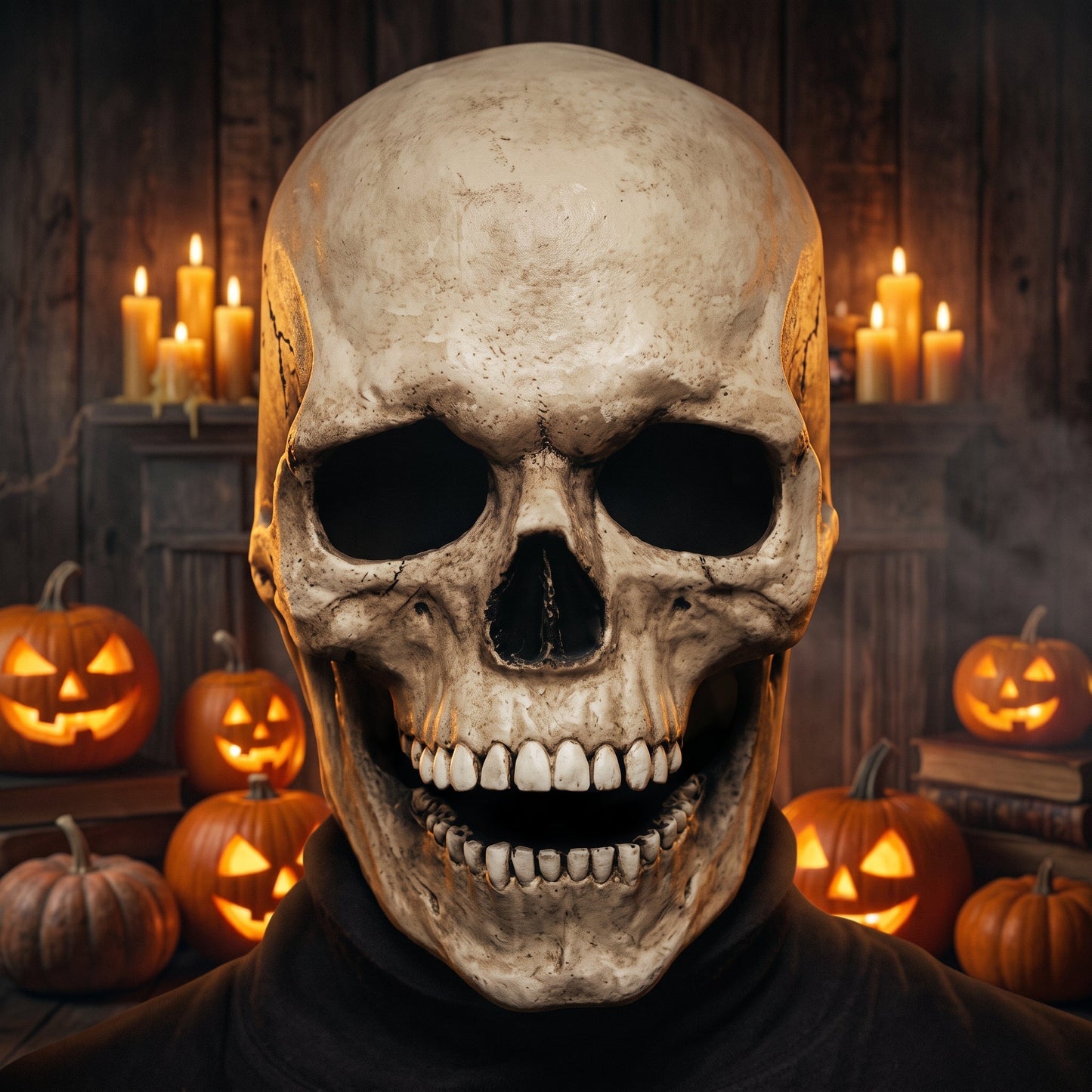 Maschera Realistica da Teschio con Mascella Mobile per Halloween | Bellavalle