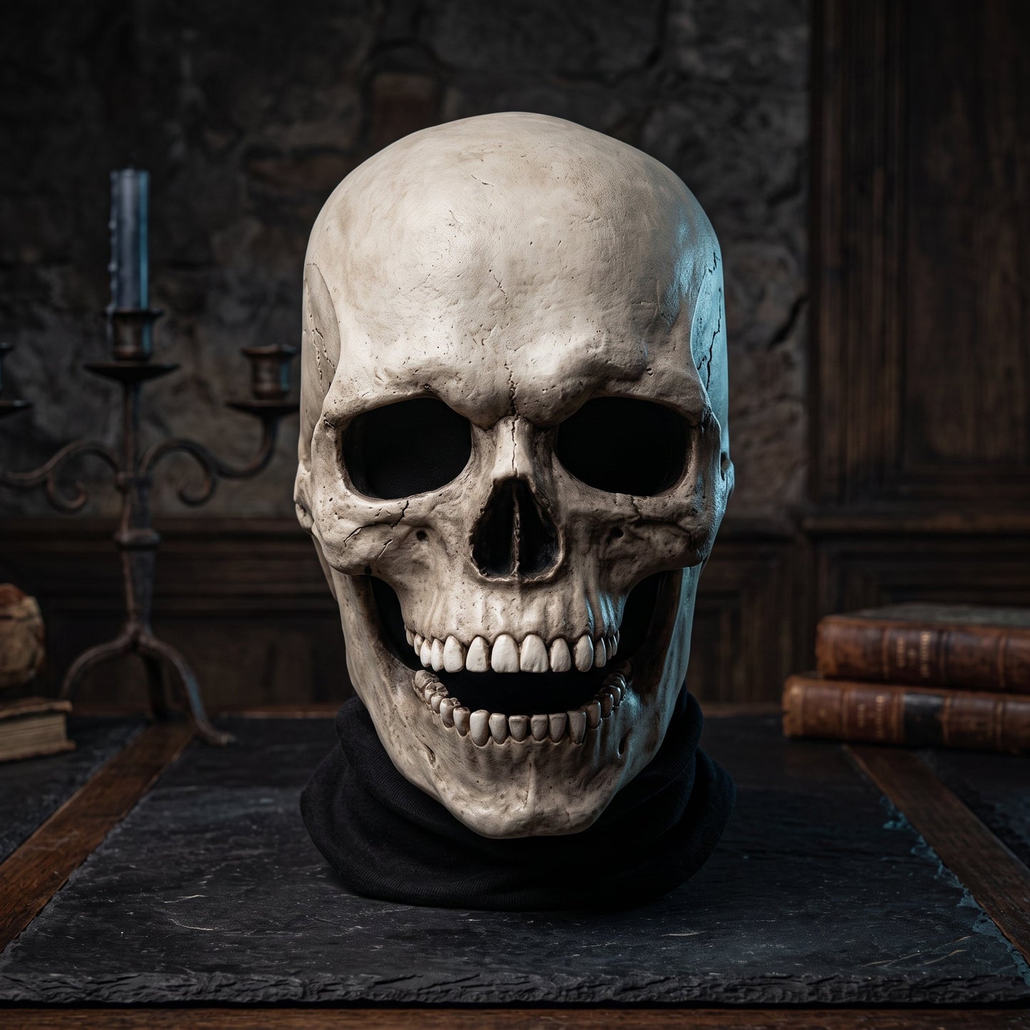 Maschera Realistica da Teschio con Mascella Mobile per Halloween | Bellavalle